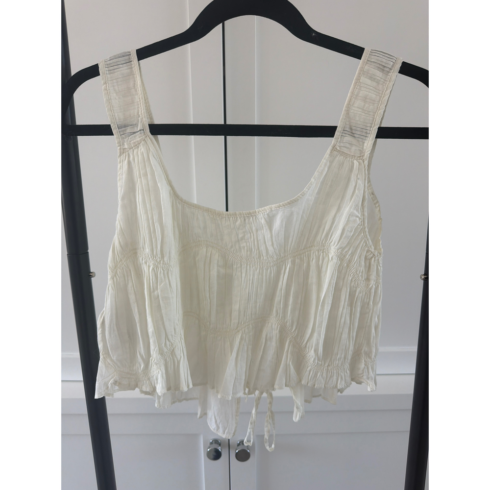 Zara White Tie-Front Tank Top - Picture 2 of 3